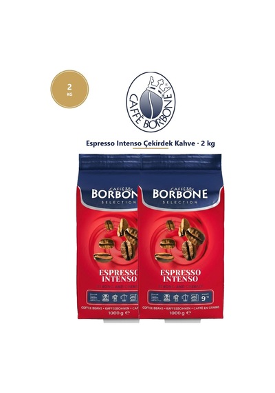 Caffe Borbone Espresso Intenso Çekirdek Kahve 2 Kg 2 Paket - Napoli Usulü Güçlü İçim