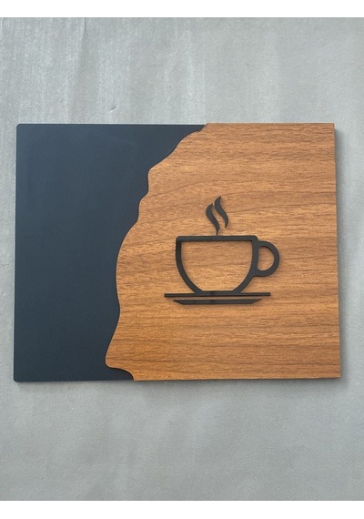 Luxury Black Wooden Serisi Çay Kahve Tabelası