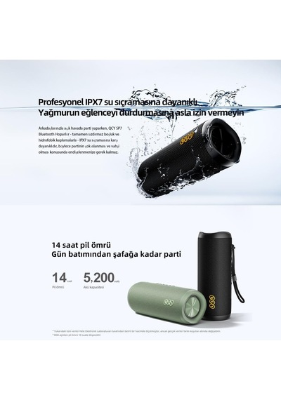 Sp7 40w Taşınabilir Bluetooth Hoparlör 14 Saat Dinleme Rgb Işık Ipx7 Tf Kart Kırmızı