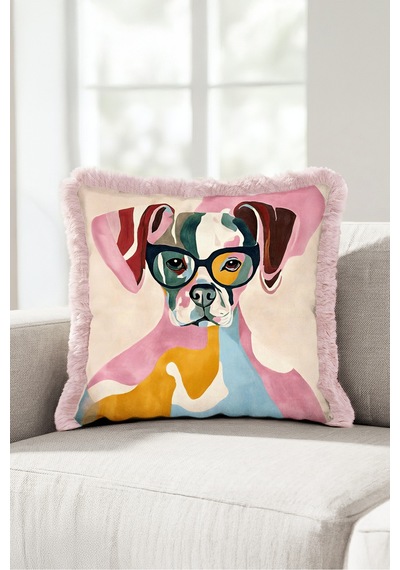 Pop Art Köpek Figürlü Renkli Saçaklı Yastık Kılıfı-sanatsal Bohem Krem Pembe Püsküllü Kırlent Kılıfı Sessiz Ufuk Halo Pop Art Köpek Figürlü Renkli Saçaklı Yastık Kılıfı-sanatsal Bohem Krem Pembe Püsküllü Kırlent Kılıfı Sessiz Ufuk Halo