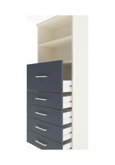 Arges Dolap 2 Raflı 5 Çekmeceli 60x30x163 Aytaşı-antrasit Aytaşı