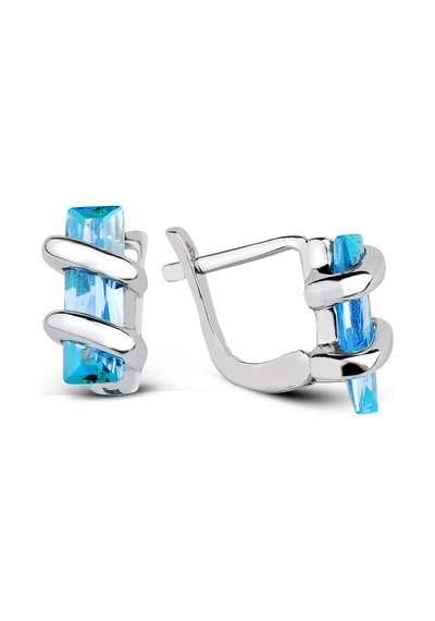 Kuyumcudükkani Mavi Topaz Renk Zirkon Taşlı Yüzük Küpe Seti-24008-w-blu 14 Beyaz