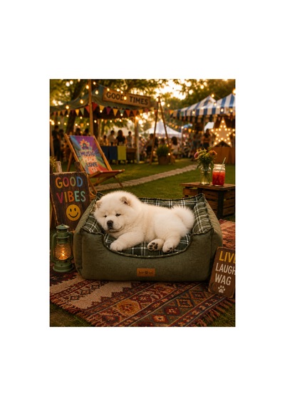 Premium Kedi Ve Köpek Yatağı Kafa Destekli Kaydırmaz Taban Yıkanabilir Fermuarlı Çift Taraflı Minder %100 Boncuk Elyaf Yeşil 1604790521