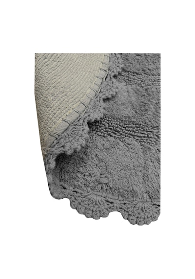 Regnum Gri Çap 90x90 Cm %100 Pamuklu Yıkanabilir Banyo Halısı Gri