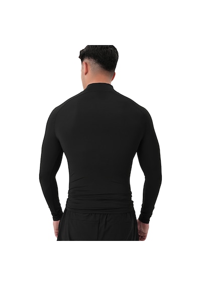 Musclecloth Tech Mock Uzun Kollu T-shirt Siyah Siyah