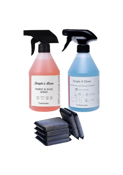 Ayakkabı Ve Kumaş Temizleme 500 ML+ Banyo Temizlik Spreyi Ve Çok Amaçlı Sünger 500 ML