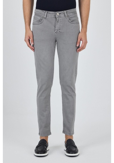 İmza Gri Pamuklu 5 Cep Casual Slim Fit 5 Cep Pantolon 1003250318 Gri