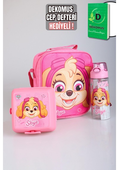 Dekomus İle Yeni Sezon Lisanslı Paw Patrol Okulda Macera Koleksiyonu Termoslu Beslenme Çantası Açık Gri