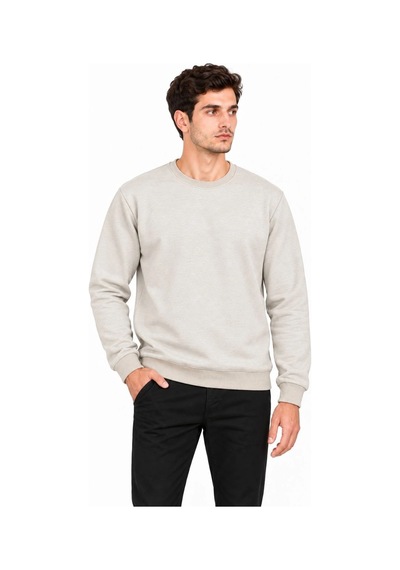 Erkek 3'lü Bisiklet Yaka İçi Şardonlu 2 İplik Düz Uzun Kollu Regular Fit Sweatshirt -mavi - Gri - Siyah Çok Renkli
