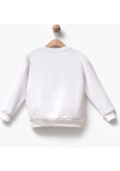 Overdo Kids Ovd Erkek Çocuk 5-8 Yaş Nakışlı Sweat - Bej Çok Renkli