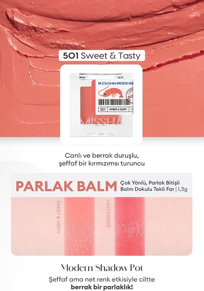 Parlak Balm Dokulu Tekli Göz Farı Modern Pot 501 Sweet&tasty 501 Sweet&tasty Diğer