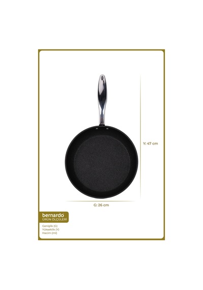 Bernardo Prime Stone Tava Siyah 26cm