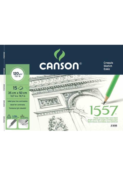 Canson 1557 Spiralli Resim Defteri 35x50 120 G 15yp