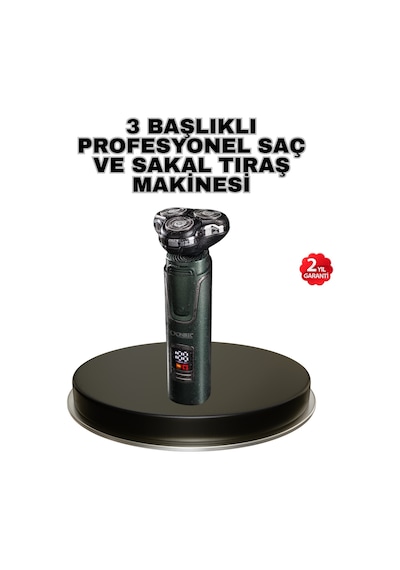Kablosuz Profesyonel Erkek Bakım Seti 3 Başlıklı, 3d Akıllı Kesim, Taşınabilir