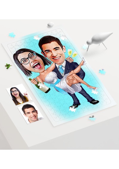 Kişiye Özel Evleniyoruz Karikatür 240 Parça A3 Puzzle - 4