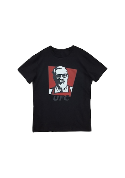 Ufc Baskılı Unisex Siyah %100 Pamuk T-shirt SIYAH