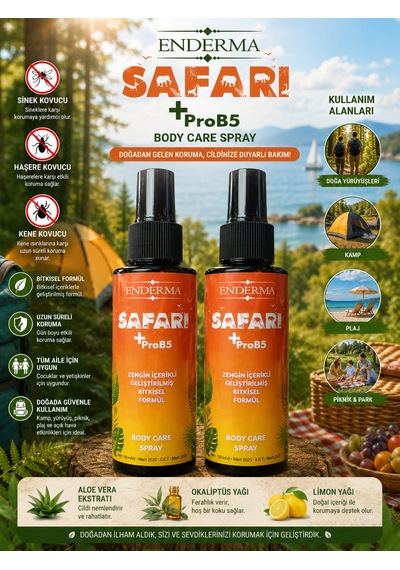 Enderma Safari Sprey 110 Ml + Prob5 Sinek Kovucu Doğal Sprey 2 Şişe