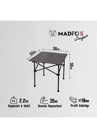 Madfox Surface Katlanır Küçük Boy Kamp Masası Kahverengi