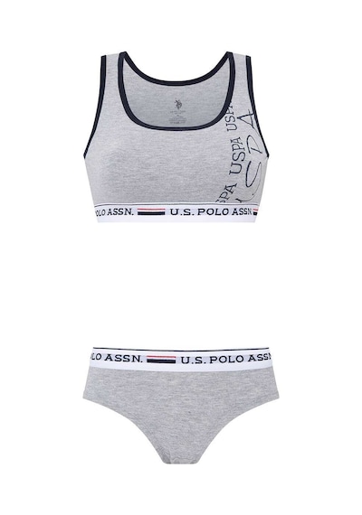 U.S. Polo Assn. Kadın Gri Melanj Büstiyer Şort Takım 66255 Gri