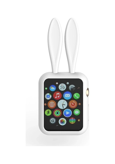 Ally Apple Watch Uyumlu   1-2-3-4 42mm Tavşan Figürü Silikon Kılıf- 5775