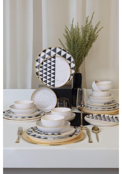 Mat Siyah Myra Pasta Tabağı 22 Cm 6 Adet 956