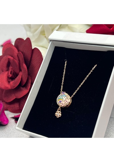 Gökkuşağı Ve Mineli Çiçek Sallantılı Kadın Kolyesi 925 Ayar Gümüş Zincirli Rose Gold Kaplama Zirkon Taşlı Gümüş Gökkuşağı Ve Mineli Çiçek Sallantılı Kadın Kolyesi 925 Ayar Gümüş Zincirli Rose Gold Kaplama Zirkon Taşlı Gümüş