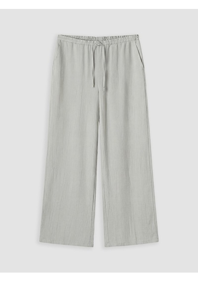 Lcw Modest Gri Beli Lastikli Dokulu Kadın Pantolon
