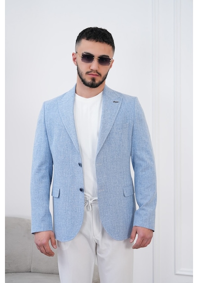 Dupont Classics Dupont Slim Fit Sivri Yaka 6 Drop Çift Yırtmaç Keten Blazer Ceket - Nefes Alabilen Hafif Erkek Ceket Mavi Dupont Classics Dupont Slim Fit Sivri Yaka 6 Drop Çift Yırtmaç Keten Blazer Ceket - Nefes Alabilen Hafif Erkek Ceket Mavi