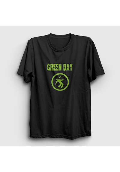 Presmono Unisex Warning Green Day T-shirt Siyah