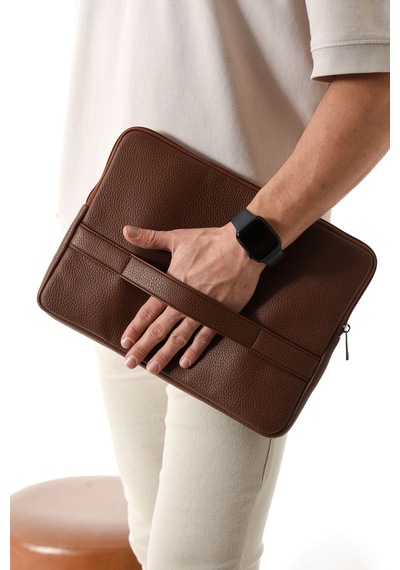 Westpolo Vegan Deri Unisex Laptop, Evrak Çantası - 6077 Taba