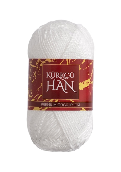 Stil Makrome 3 Mm 100 Gr 100 M Polyester Makrome Parlak Örgü Ve Çanta İpi - Optik Beyaz