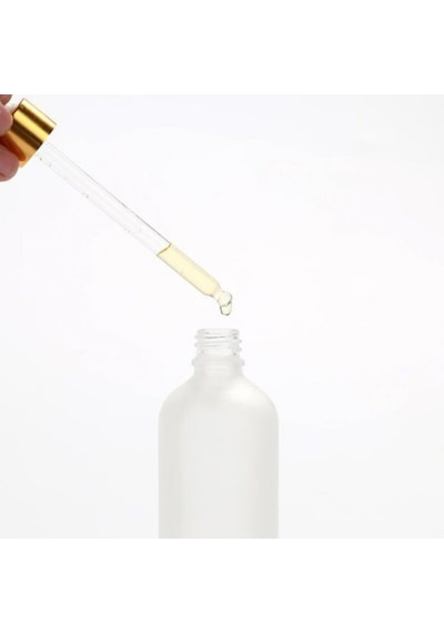Damlalıklı Buzlu Cam Şişe Gold Kapaklı 30 Ml