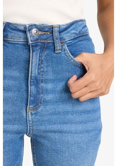 Defacto Skinny Fit Yüksek Bel Bilek Boy Jean Pantolon F2963ax25wnnm28 Mavi