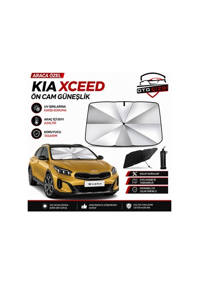 Kia Xceed Şemsiye Tip Ön Cam Güneşliği Katlanabilir Uv Korumalı Araç Cam Güneşlik