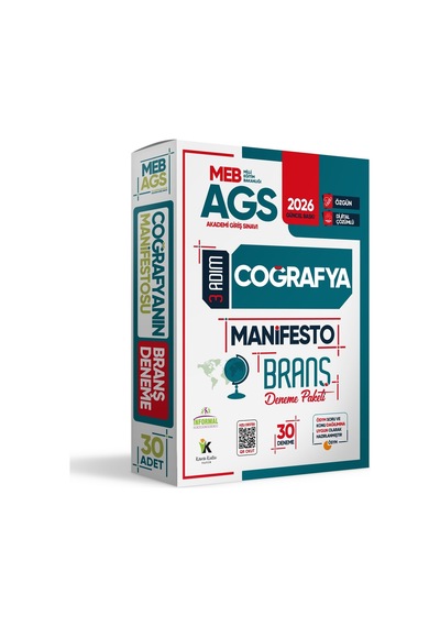 2026 MEB AGS 3 Adım Coğrafya Manifesto Branş Deneme Paketi 30lu Fasikül Seti Özgün Dijital Çözümlü