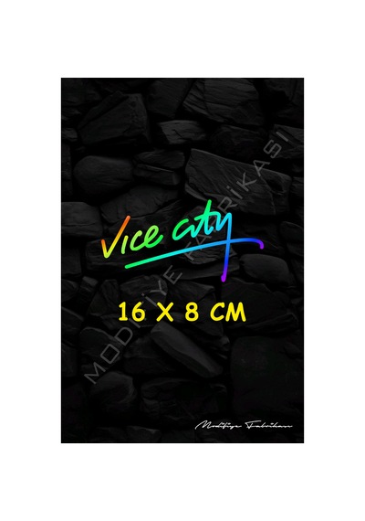 Vice City Sticker Folyo - Hologram - 16 X 8 Cm