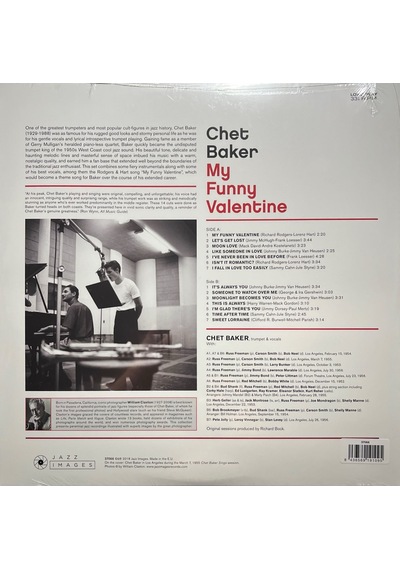 Chet Baker My Funny Valentine 180 Gr. Audiophille Baskı Lp Plak