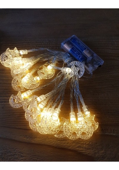 3 Metre Ay Yıldız Ramazan Ayı Işık Zinciri 20 Led 2 Pilli Gün Işığı Led Işık Ev Dekorasyonu Gün Işığı