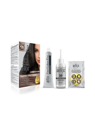 Alix Fine Color Pro Kit Saç Boyası - 4.0 Kahve