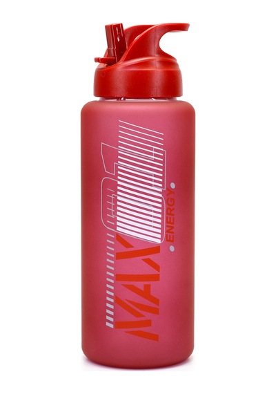 Büyük Su Matarası Tritan Pipetli Su Şişesi Max Spor Matarası Suluğu Bpasız 1000 Ml Kırmızı 0112
