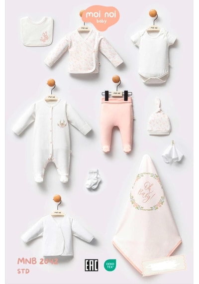Moi Noi Baby Kız Bebek 10'lu Hastane Çıkışı Seti Çok Renkli