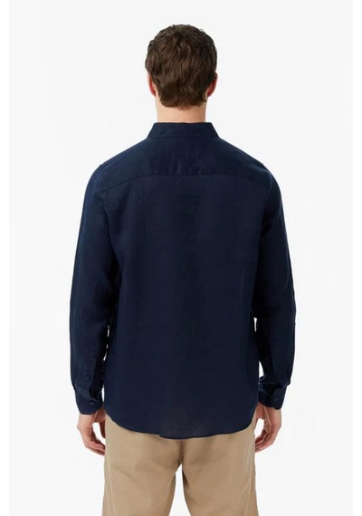 Nautica Erkek Lacivert Regular Fit Keten Gömlek-15328