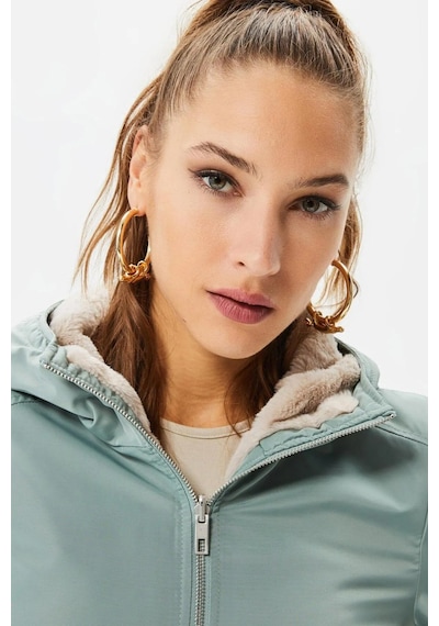 Only Onldahlia Yeşil Çift Taraflı Kadın Mont - 15208777