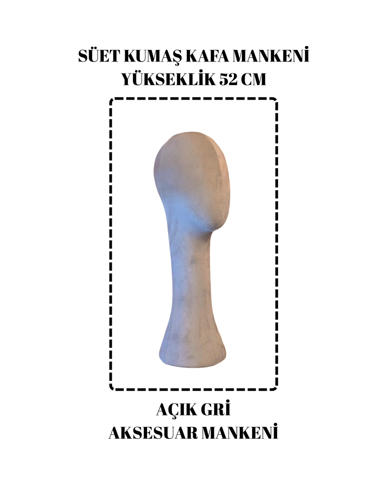 Süet Kumaş Uzun Kafa Mankeni Peruk Mankeni İst2