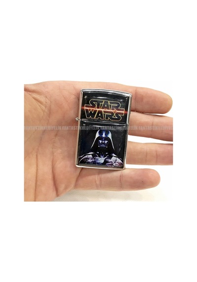 Star Wars Gümüş Renk Kapaklı Benzinli Çakmak