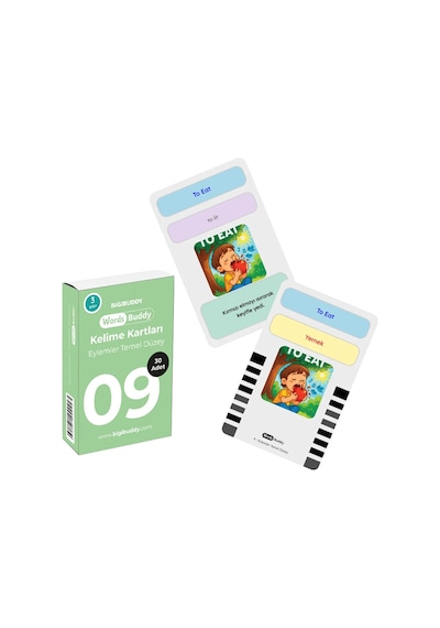 Bigibuddy WordsBuddy Türkçe İngilizce Kelime Kartları Cümle Kurmaya Başlangıç 90 Kart 3’lü Set (BigiOne Cihaz Hariç)
