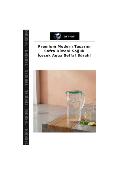 Premium Modern Tasarım Sofra Düzeni Soğuk İçecek Aqua Şeffaf Sürahi