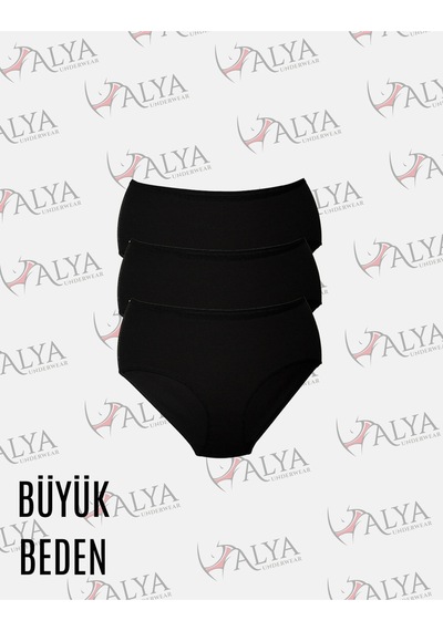 Alya Underwear Kadın Battal Külot - 3 Adet Siyah 8xl, 9xl, 10xl Siyah