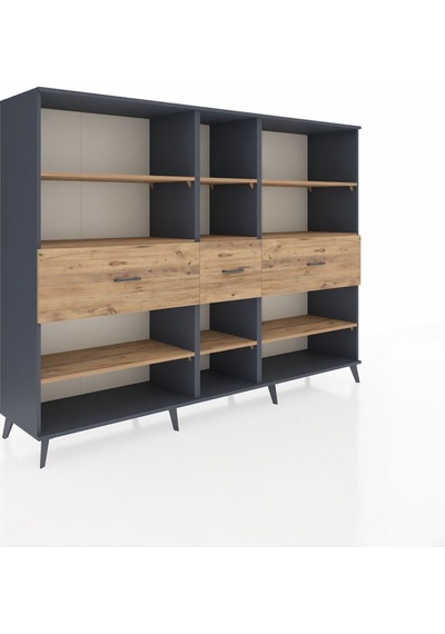 Hyperion Dolap 9 Raflı 3 Çekmeceli 220x44x163 Antrasit-çam Atlas Çam - Antrasit Hyperion Dolap 9 Raflı 3 Çekmeceli 220x44x163 Antrasit-çam Atlas Çam - Antrasit