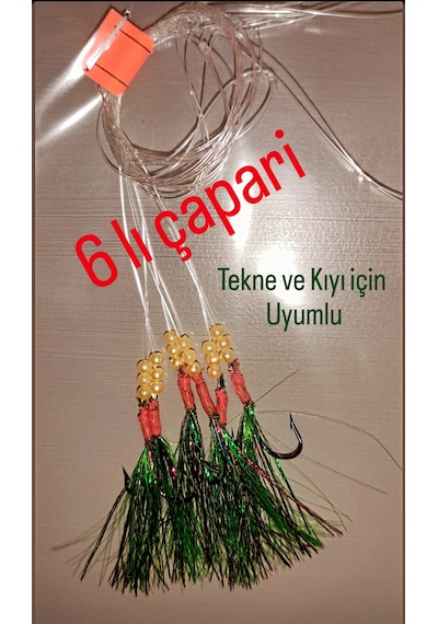 Çapari Özel Üretim Koyu Yeşil 6 İğneli 200 Gr Atarlı Kıyı Ve Tekne İçin Uyumlu